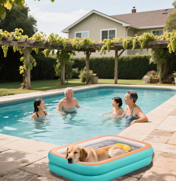 1pc Pet Dog Inflatable Swimming Pool Thickened Double-Layer Family Swimming Pool Suitable For Garden Summer Water Party Outdoor