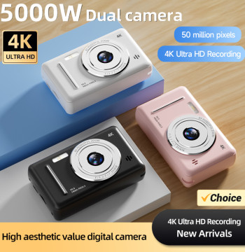 4K Digital Camera 5000W Pixel Retro CCD Portable Card Camera Entry-level Camera Dual Camera Flash 50 Million Pixels Auto Focus