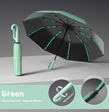 1 Handle Fully Automatic Folding Umbrella with Buckle, Easy to Carry Larger, Thicker and Sturdy. Suitable for Men and Women, Portable and Windproof, Double-Layer Windproof, Various Umbrella Bones, Snap or Rotating Handles, Various Colors to Choose from