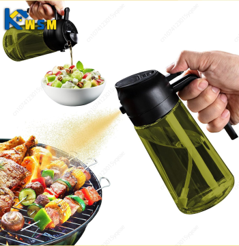 2-in-1 Dark Glass Oil Sprayer Olive Oil Dispenser Black Lightproof Oil Sprayer for Cooking Salads and Barbecues Barbecue Tools